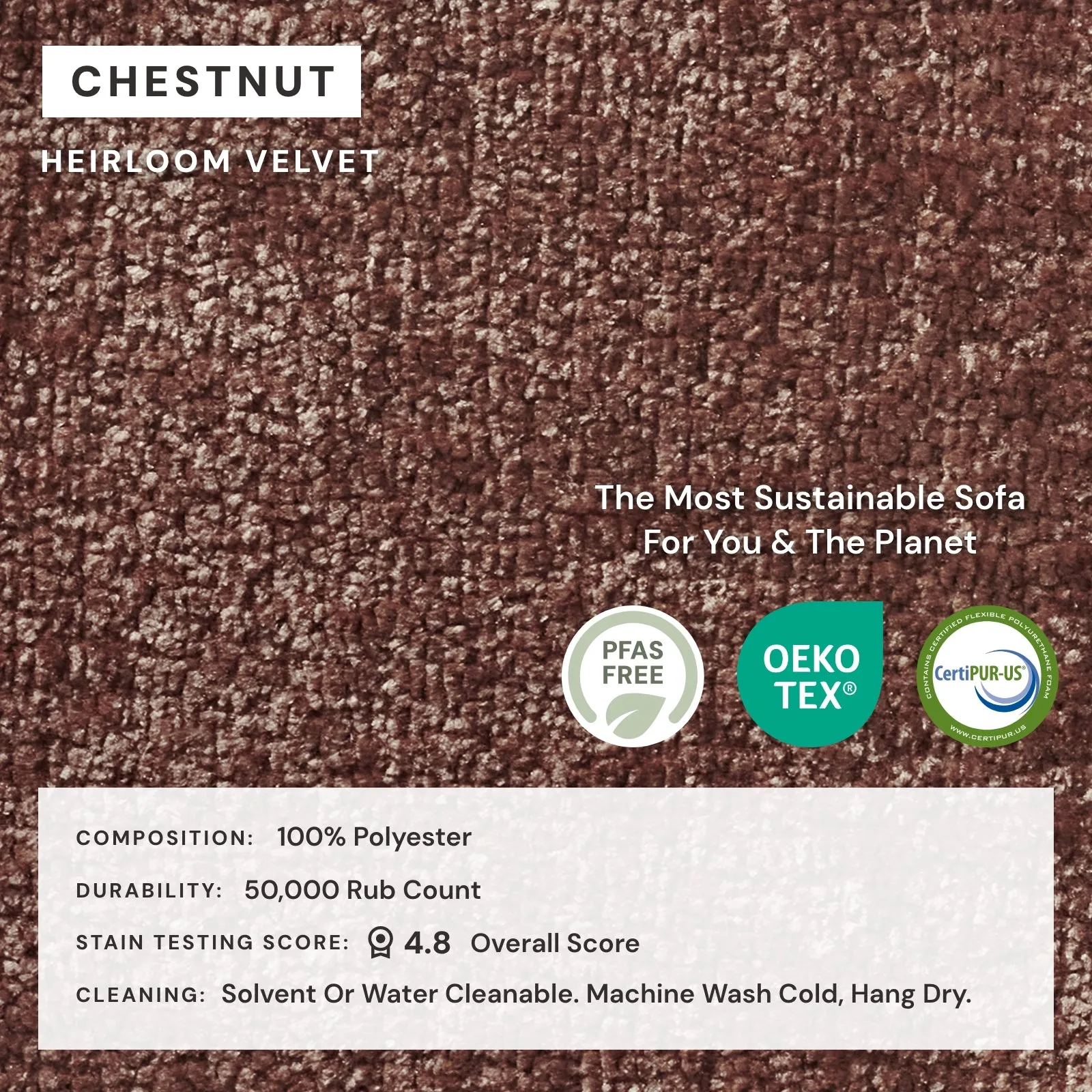Modular Washable 3-Seater   Ottoman in Chestnut | Memorix  Seat | Contour Pillow