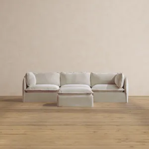 Modular Washable 3-Seater   Ottoman in Coco | Memorix  Seat | Contour Pillow