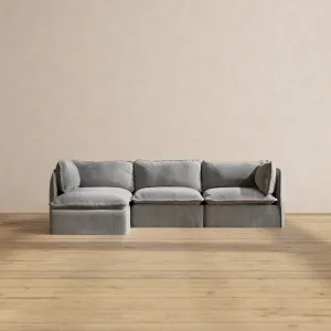 Modular Washable 3-Seater Sectional in Ash | Memorix  Seat | Contour Pillow