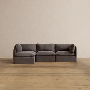 Modular Washable 3-Seater Sectional in Caviar | Memorix  Seat | Contour Pillow