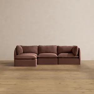 Modular Washable 3-Seater Sectional in Chestnut | Memorix  Seat | Contour Pillow