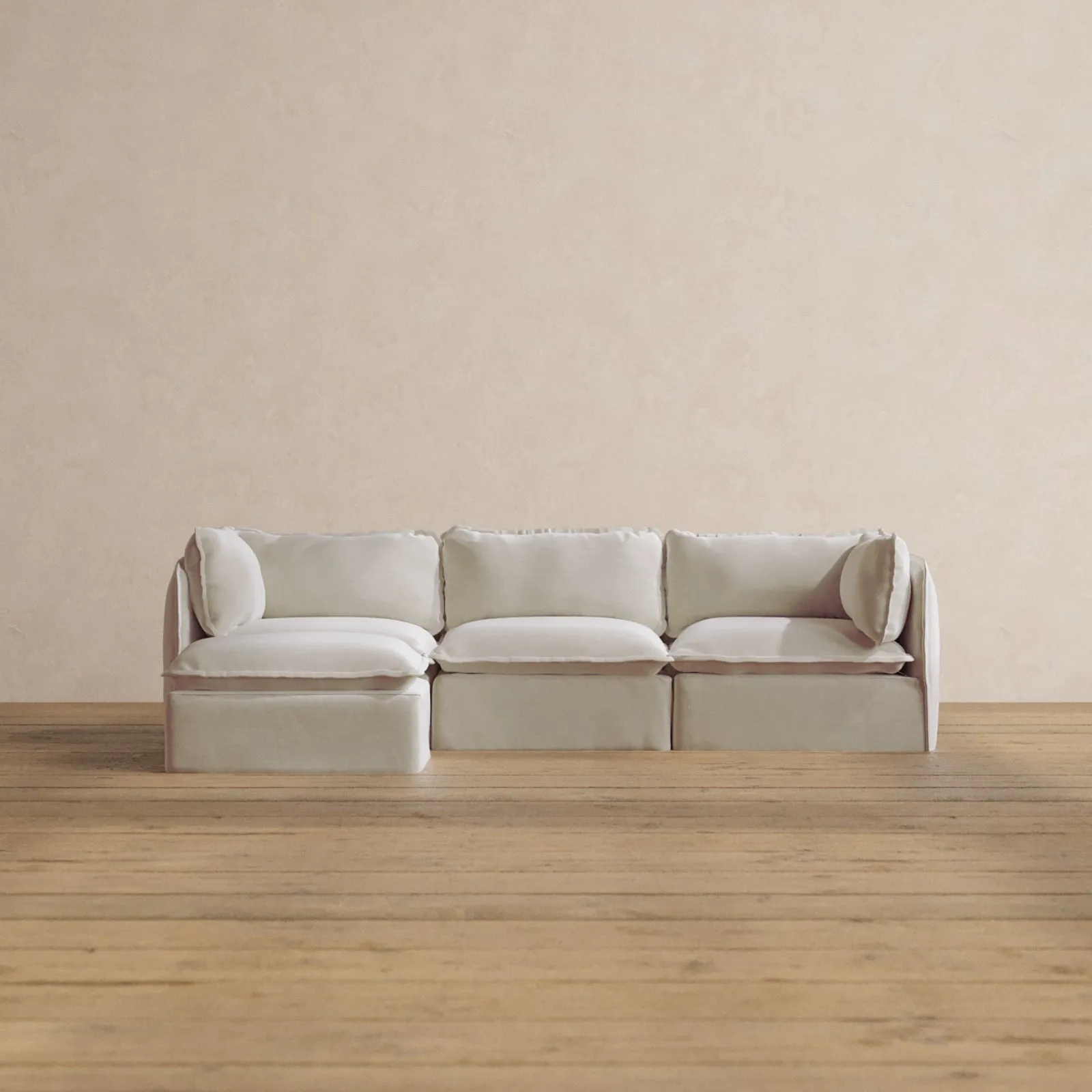 Modular Washable 3-Seater Sectional in Coco | Memorix  Seat | Contour Pillow