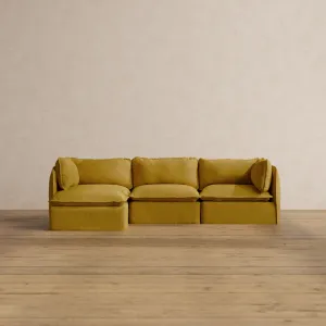 Modular Washable 3-Seater Sectional in Kiiro | Memorix  Seat | Contour Pillow