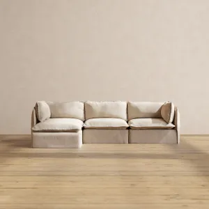 Modular Washable 3-Seater Sectional in Oat | Memorix  Seat | Contour Pillow