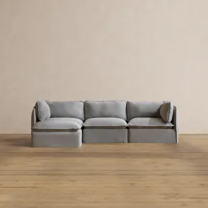 Modular Washable 3-Seater Sectional in Pumice | Memorix  Seat | Contour Pillow