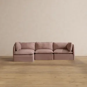 Modular Washable 3-Seater Sectional in Sakura | Memorix  Seat | Contour Pillow