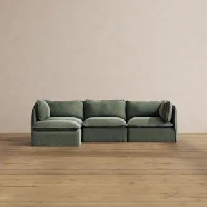 Modular Washable 3-Seater Sectional in Willow | Memorix  Seat | Contour Pillow