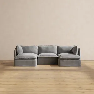 Modular Washable 3-Seater U-Sectional in Ash | Memorix  Seat | Contour Pillow