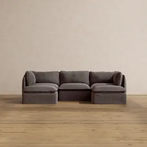 Modular Washable 3-Seater U-Sectional in Caviar | Memorix  Seat | Contour Pillow