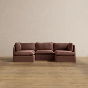 Modular Washable 3-Seater U-Sectional in Chestnut | Memorix  Seat | Contour Pillow