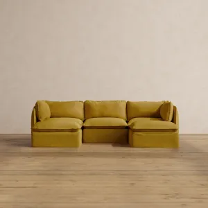 Modular Washable 3-Seater U-Sectional in Kiiro | Memorix  Seat | Contour Pillow