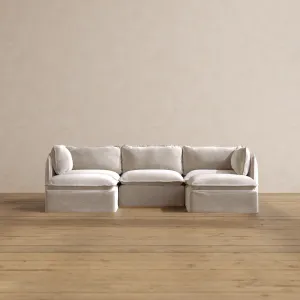 Modular Washable 3-Seater U-Sectional in Mist | Memorix  Seat | Contour Pillow