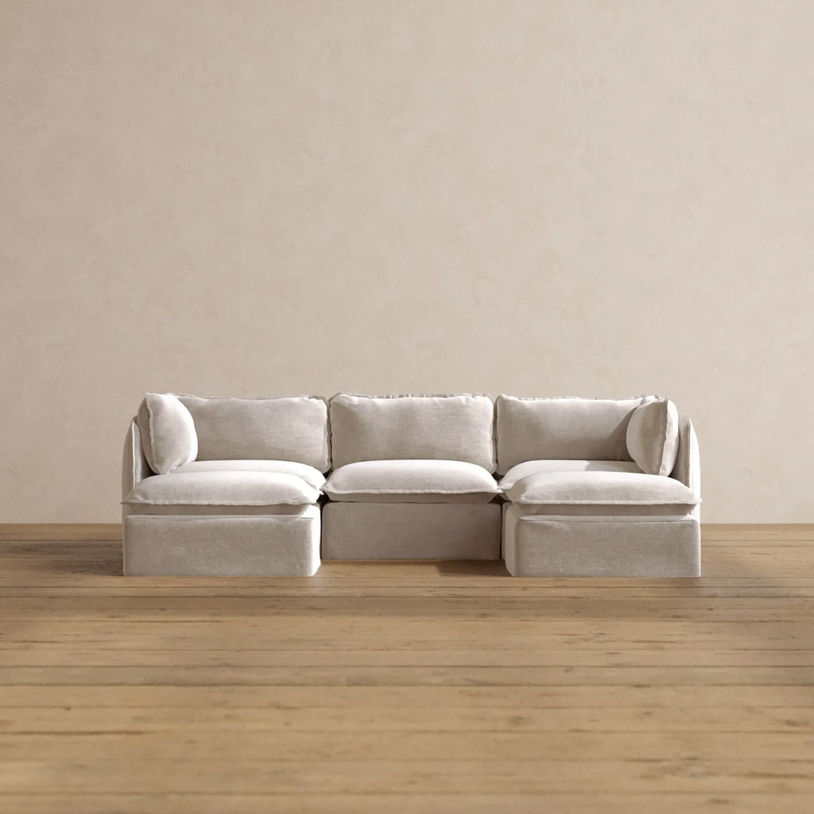 Modular Washable 3-Seater U-Sectional in Mist | Memorix  Seat | Contour Pillow