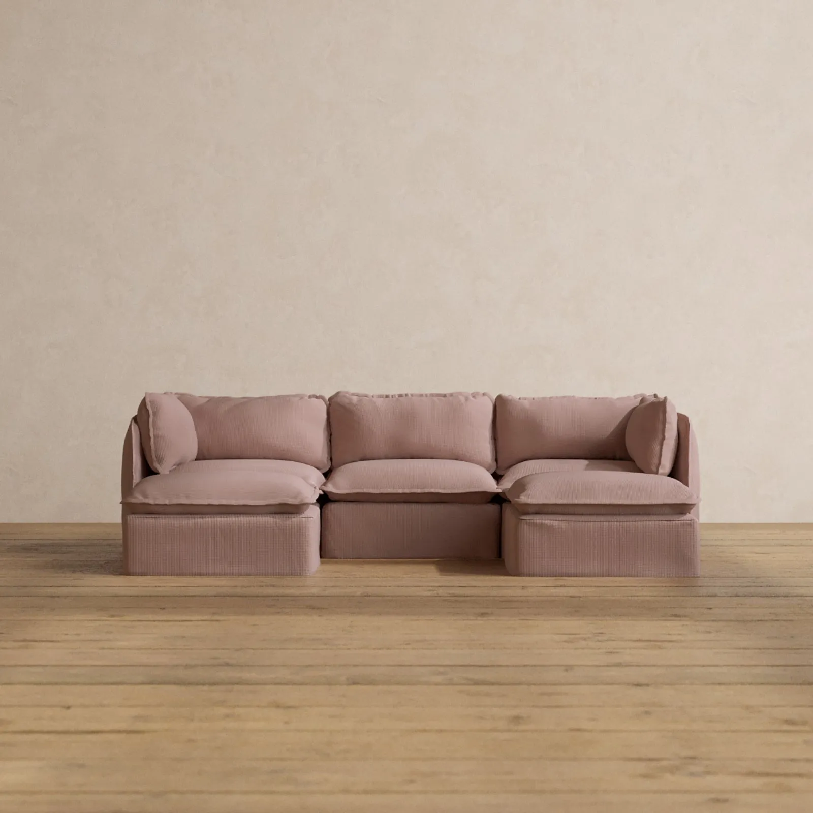 Modular Washable 3-Seater U-Sectional in Sakura | Memorix  Seat | Contour Pillow