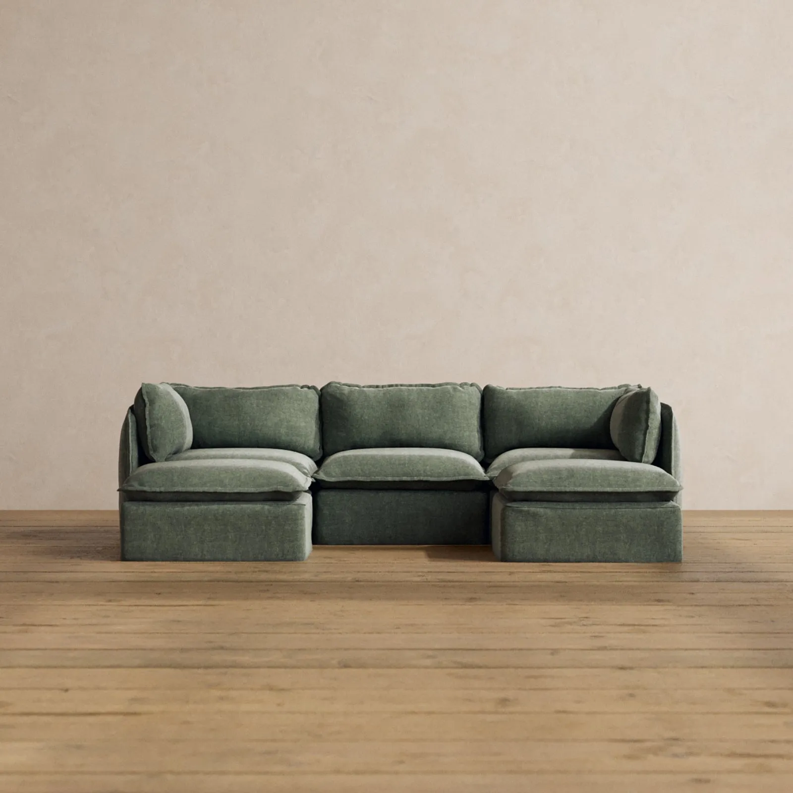 Modular Washable 3-Seater U-Sectional in Willow | Memorix  Seat | Contour Pillow