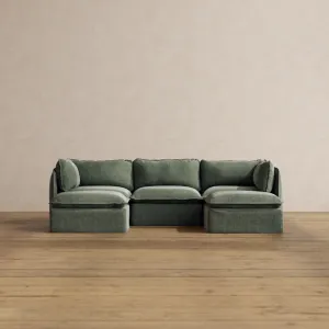 Modular Washable 3-Seater U-Sectional in Willow | Memorix  Seat | Contour Pillow
