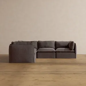 Modular Washable 5-Seater Corner Sectional in Caviar | Memorix  Seat | Contour Pillow