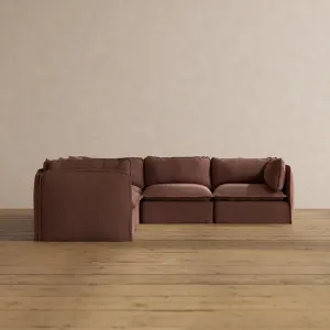 Modular Washable 5-Seater Corner Sectional in Chestnut | Memorix  Seat | Contour Pillow