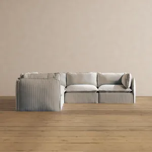 Modular Washable 5-Seater Corner Sectional in Milk | Memorix  Seat | Contour Pillow