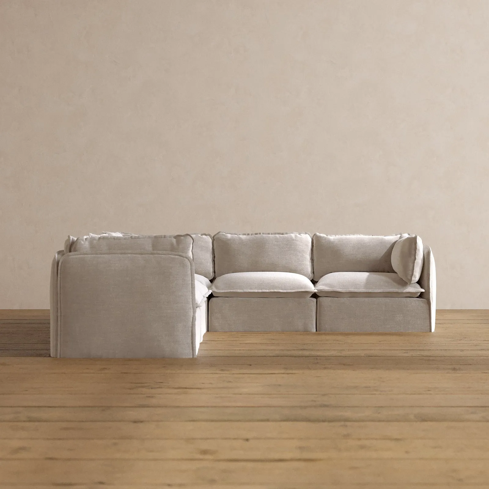 Modular Washable 5-Seater Corner Sectional in Mist | Memorix  Seat | Contour Pillow