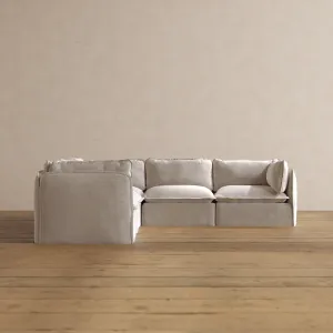 Modular Washable 5-Seater Corner Sectional in Mist | Memorix  Seat | Contour Pillow