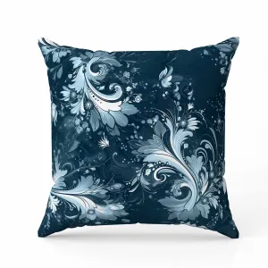 Motif Whirlwinds Indoor/Outdoor Reversible Throw Pillow Indigo