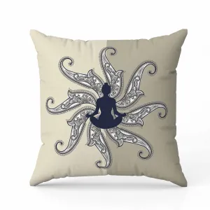 Mystic Silence Faux Suede Reversible Throw Pillow Beige and Blue