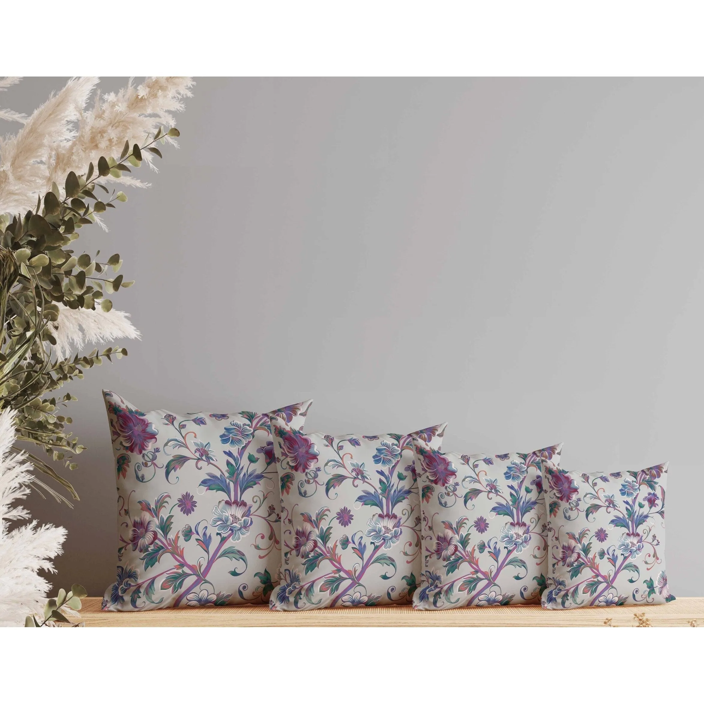 Nature's Palette Faux Suede Reversible Throw Pillow Beige and Blue