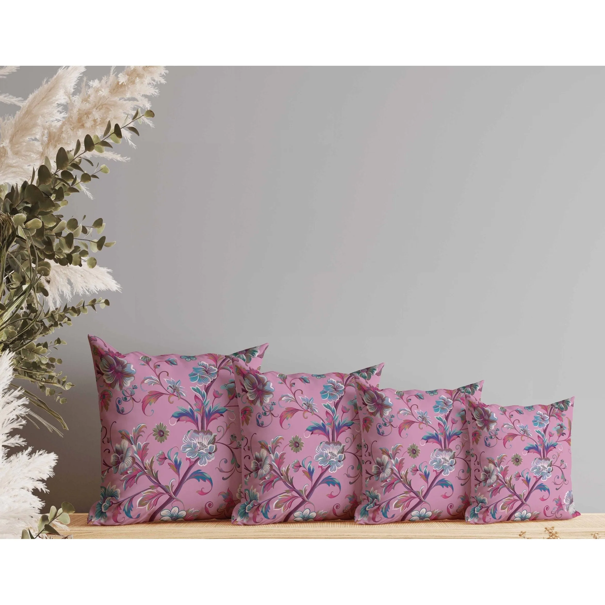 Nature's Palette Faux Suede Reversible Throw Pillow Pink and Blue