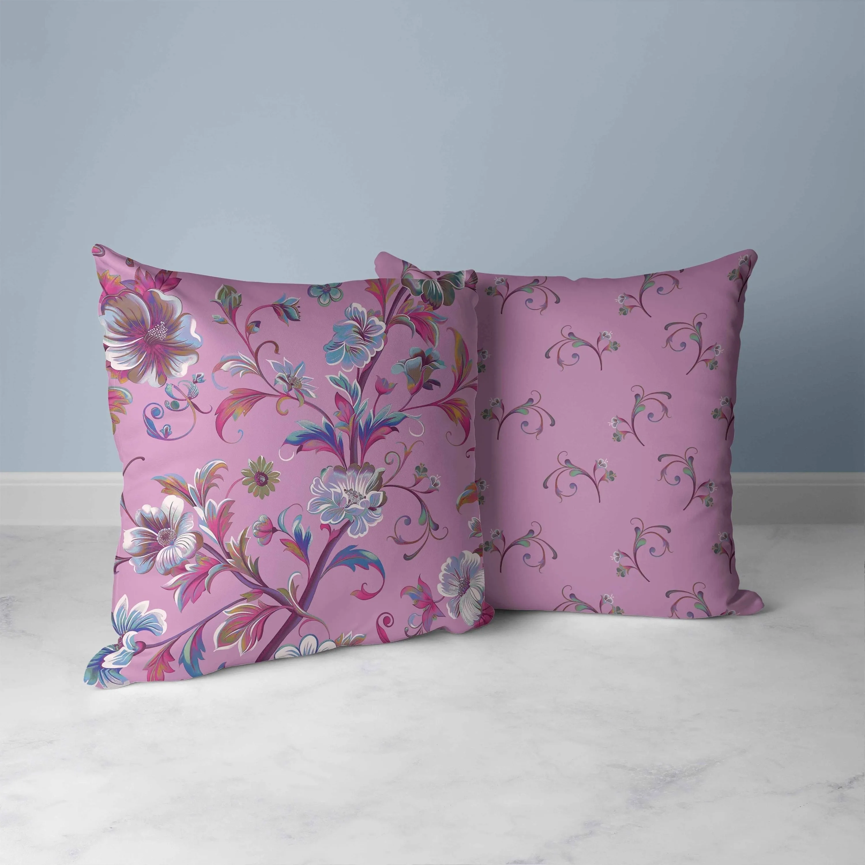 Nature's Palette Faux Suede Reversible Throw Pillow Pink and Blue