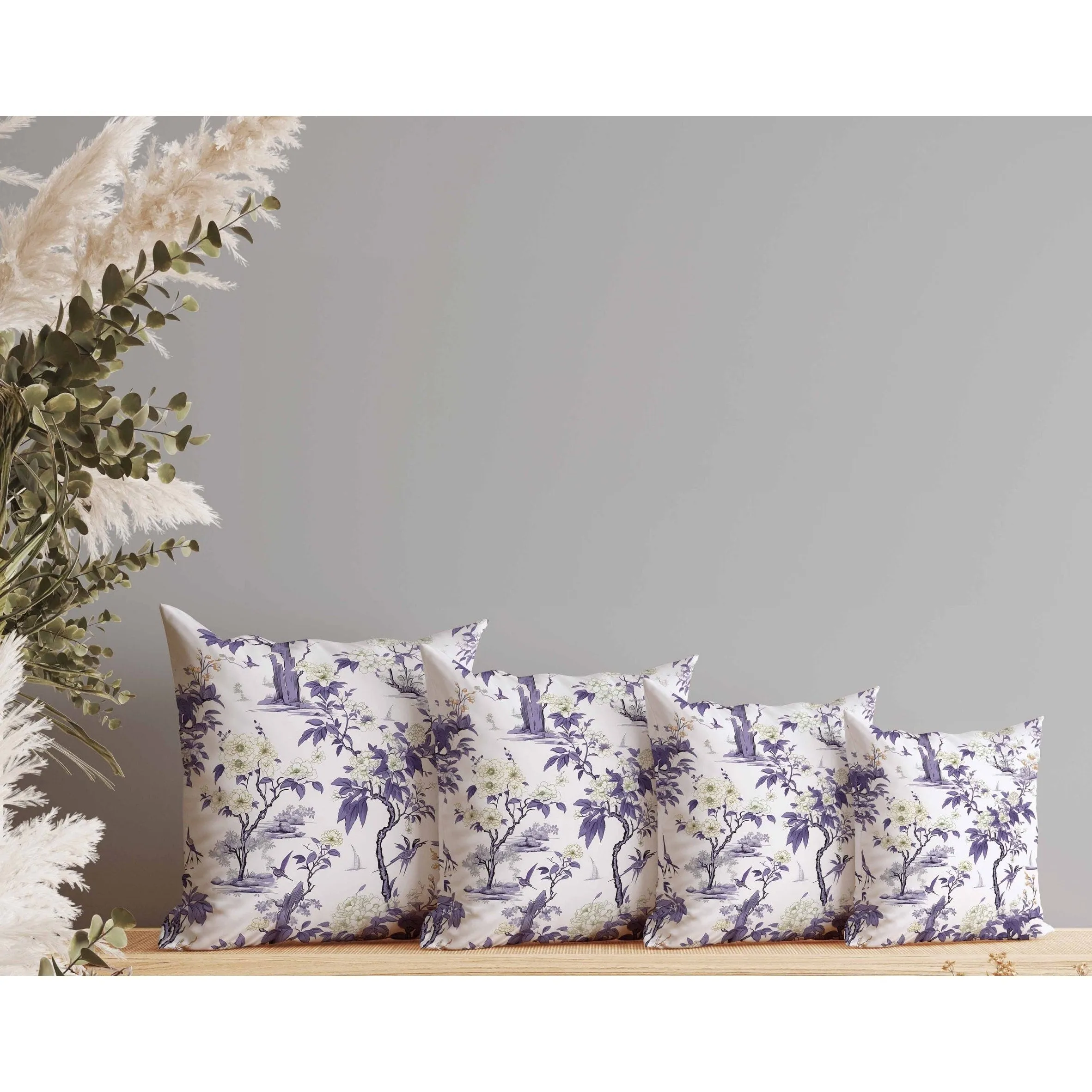Open Air Orchid Faux Suede Reversible Throw Pillow White and Purple