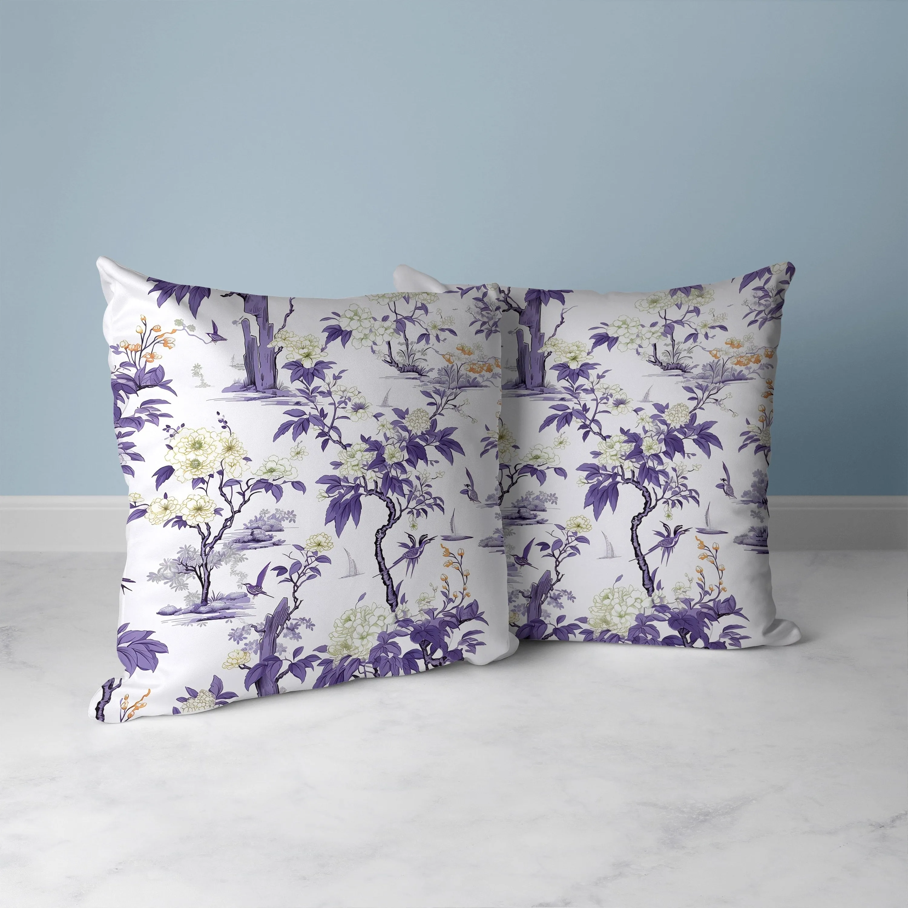 Open Air Orchid Faux Suede Reversible Throw Pillow White and Purple
