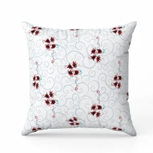 Orchid Artistry Faux Suede Reversible Throw Pillow Blue and Red