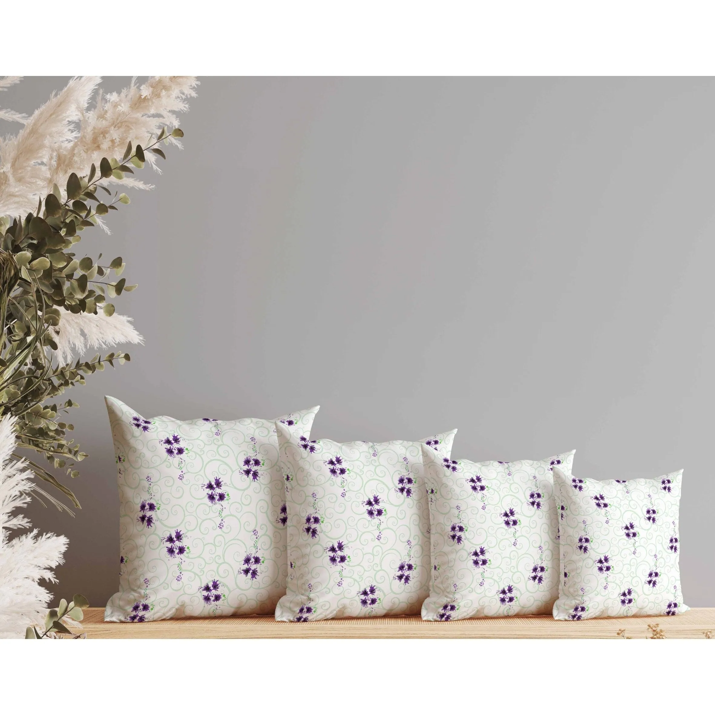 Orchid Artistry Faux Suede Reversible Throw Pillow Green and Violet