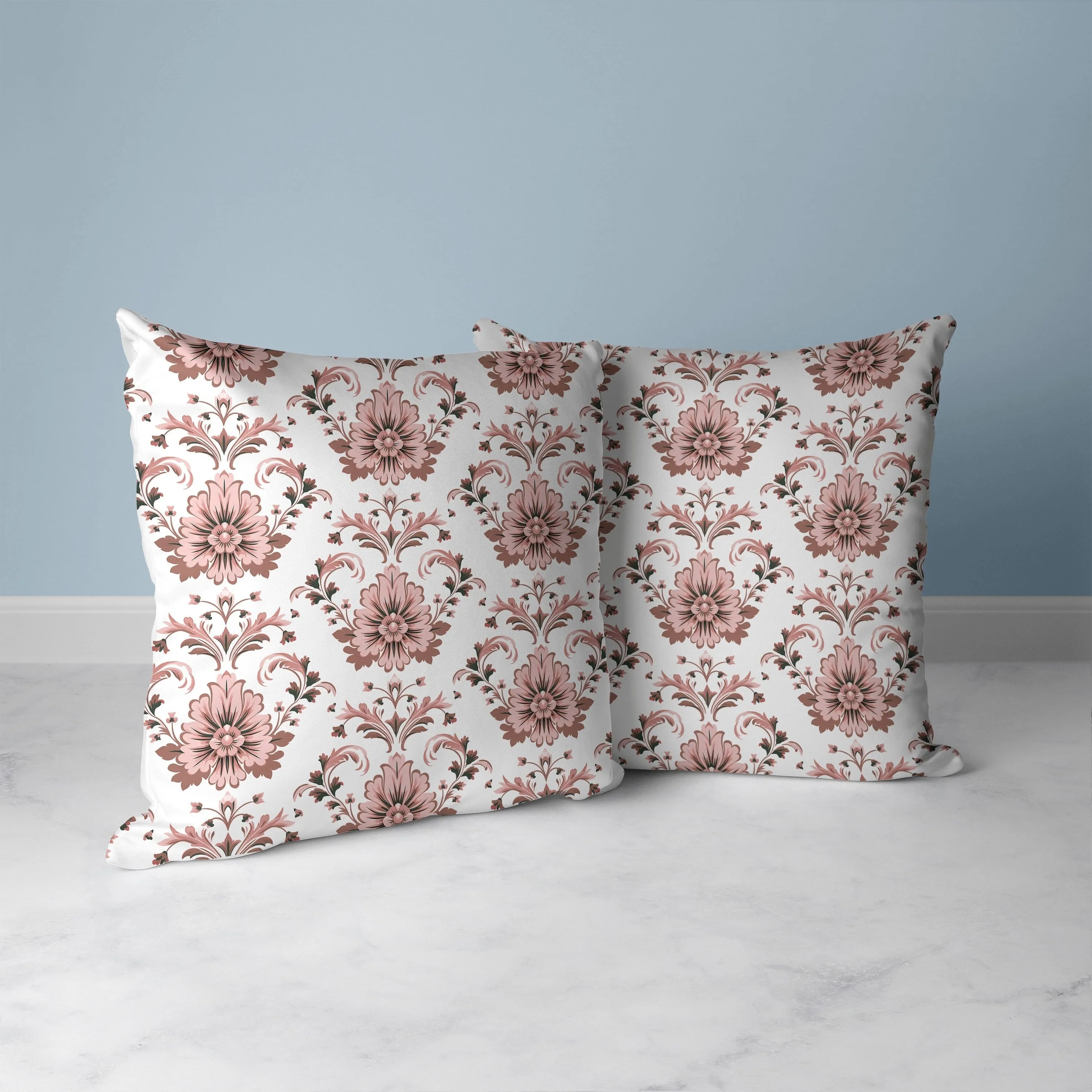 Ornate Opulence Faux Suede Reversible Throw Pillow Pink and Brown