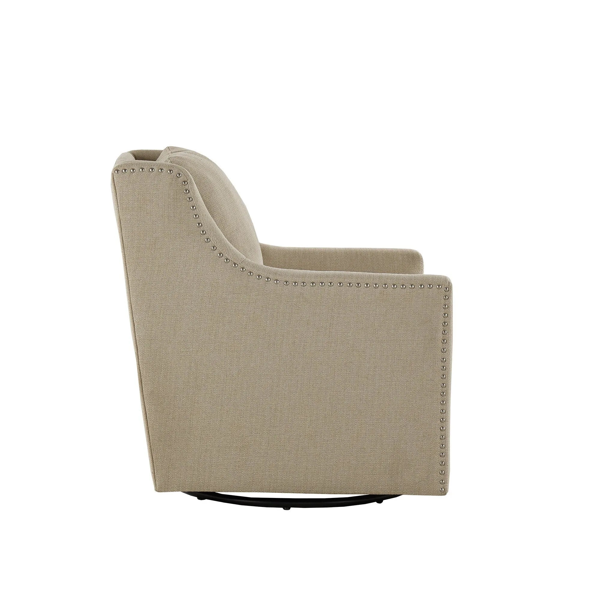 Orwyn Nailhead Slope Arm Swivel Chair by iNSPIRE Q Classic