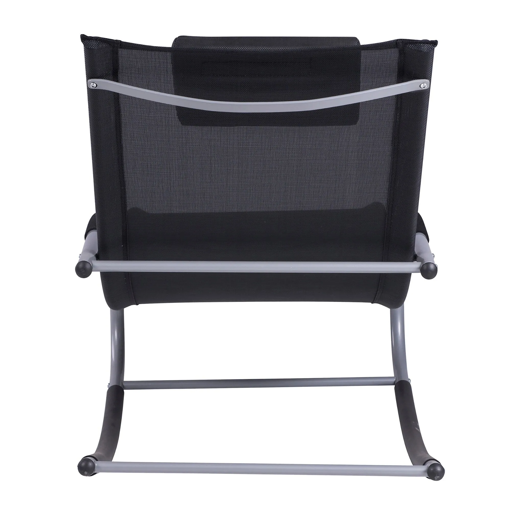 Outdoor Chaise Rocker with Detachable Pillow and Weather-Fighting Fabric. Zero Gravity Rocking Chair for Patio. Deck. Pool