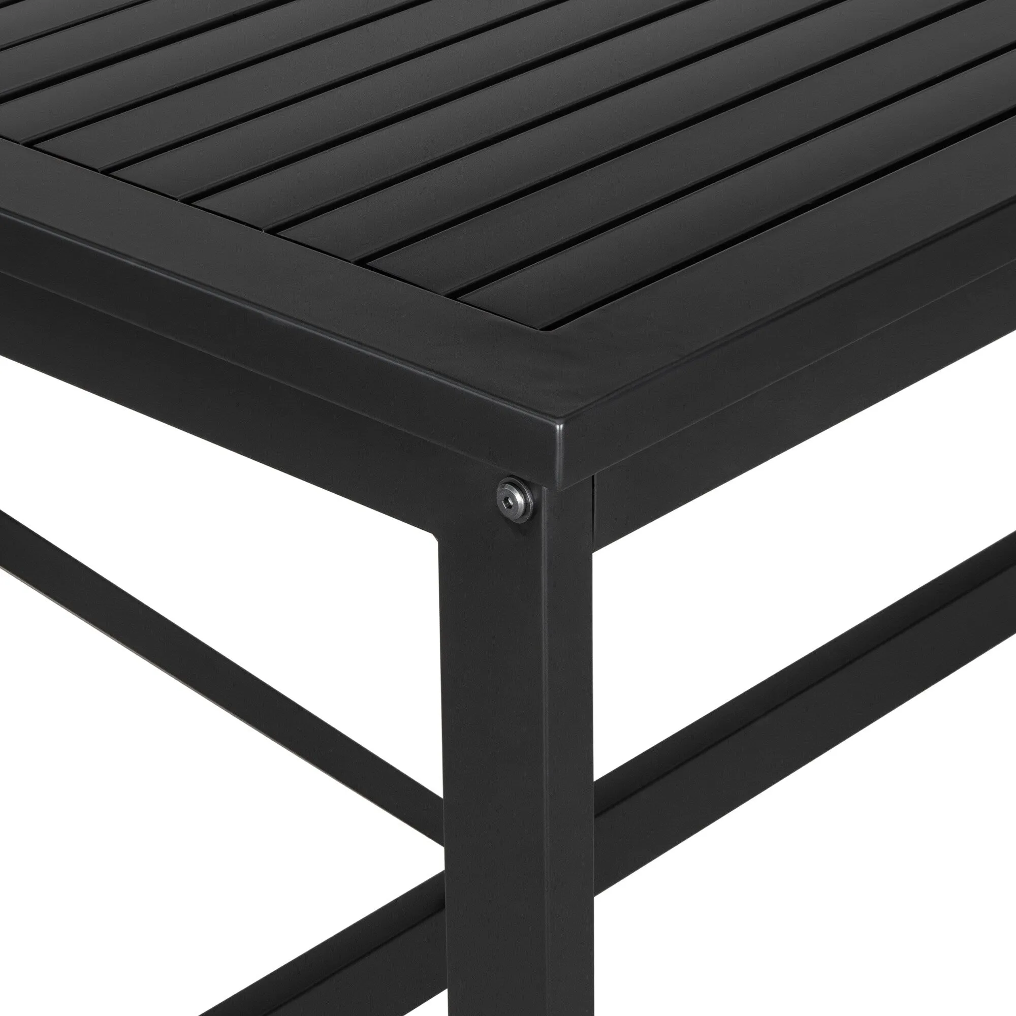 Outdoor Wood Chairs Set with Metal Table for Patio (Set of 5)