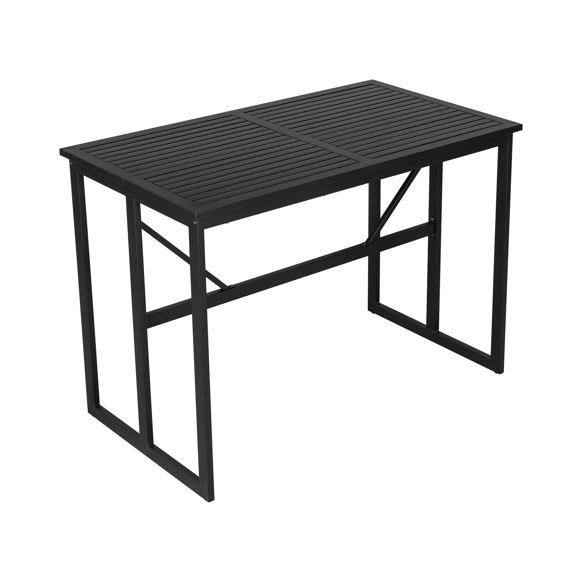 Outdoor Wood Chairs Set with Metal Table for Patio (Set of 5)
