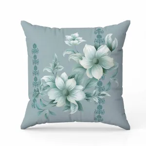 Petal Perfection Faux Suede Reversible Throw Pillow Mint and Green