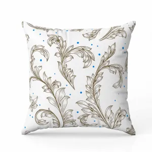 Petal Perfection Faux Suede Reversible Throw Pillow White and Gold