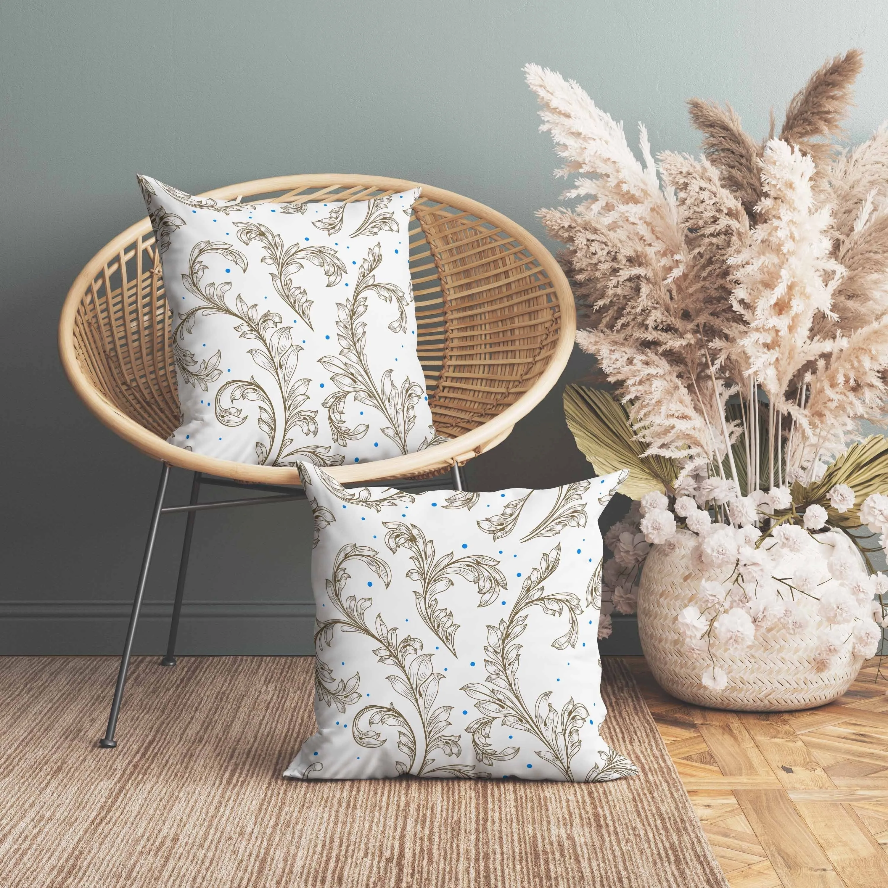 Petal Perfection Faux Suede Reversible Throw Pillow White and Gold