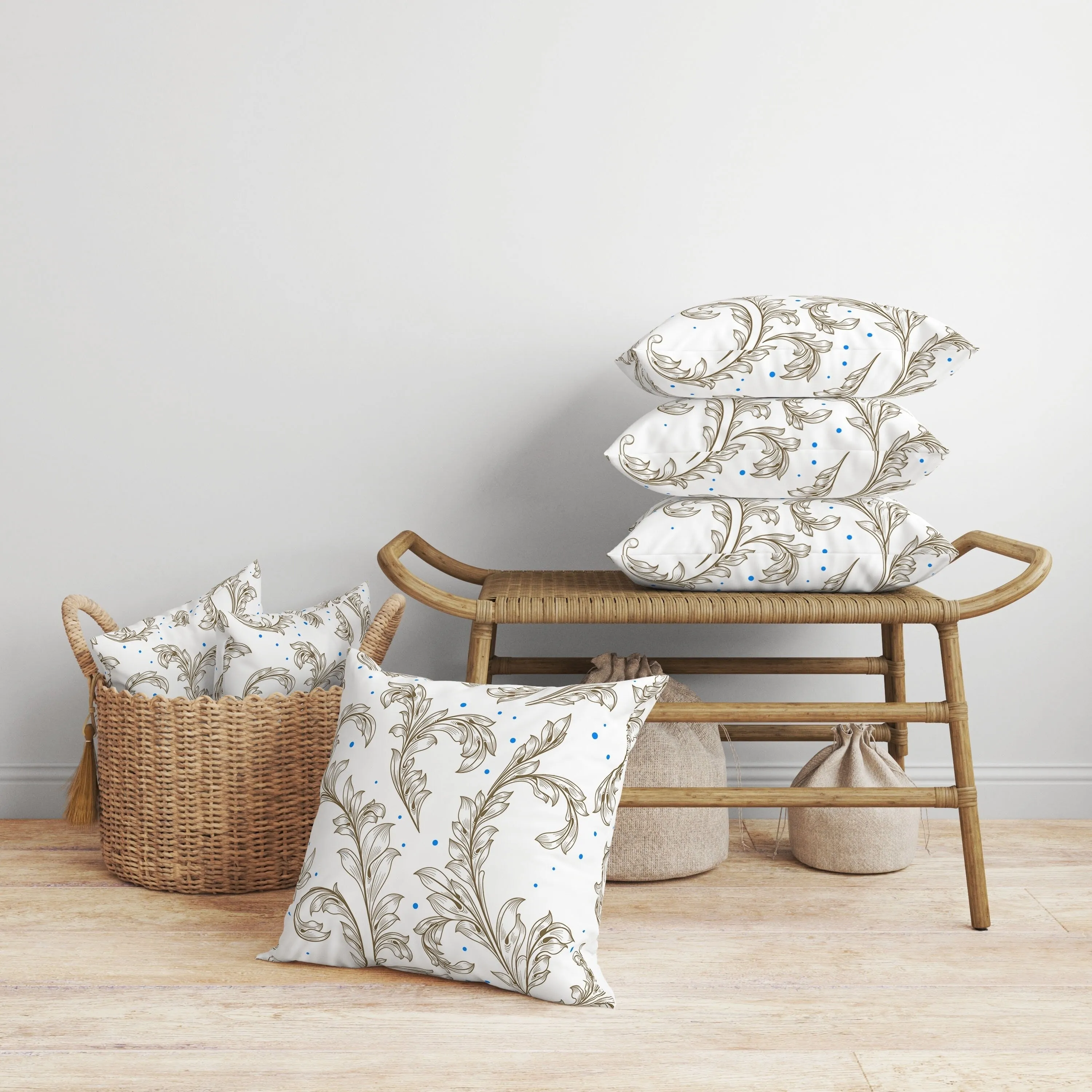 Petal Perfection Faux Suede Reversible Throw Pillow White and Gold