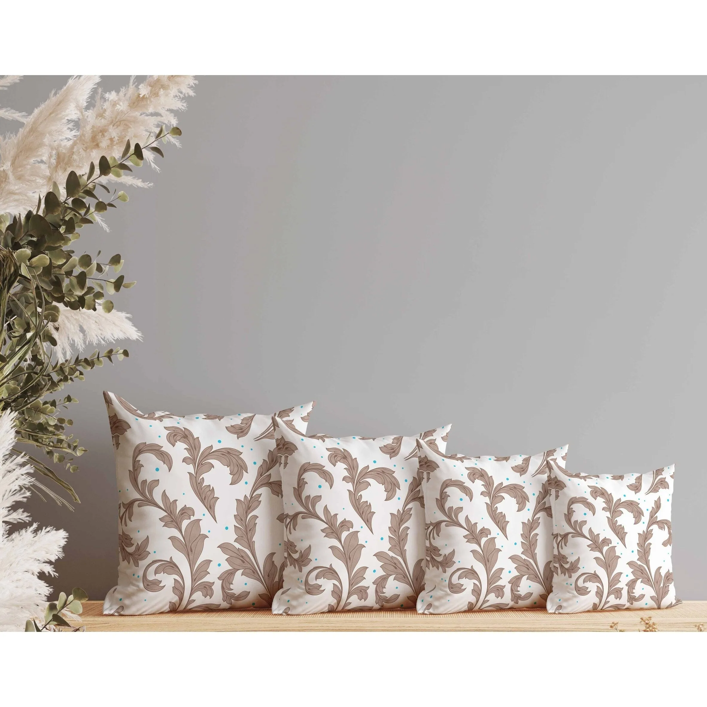 Petal Perfection Indoor/Outdoor Reversible Throw Pillow White and Brown