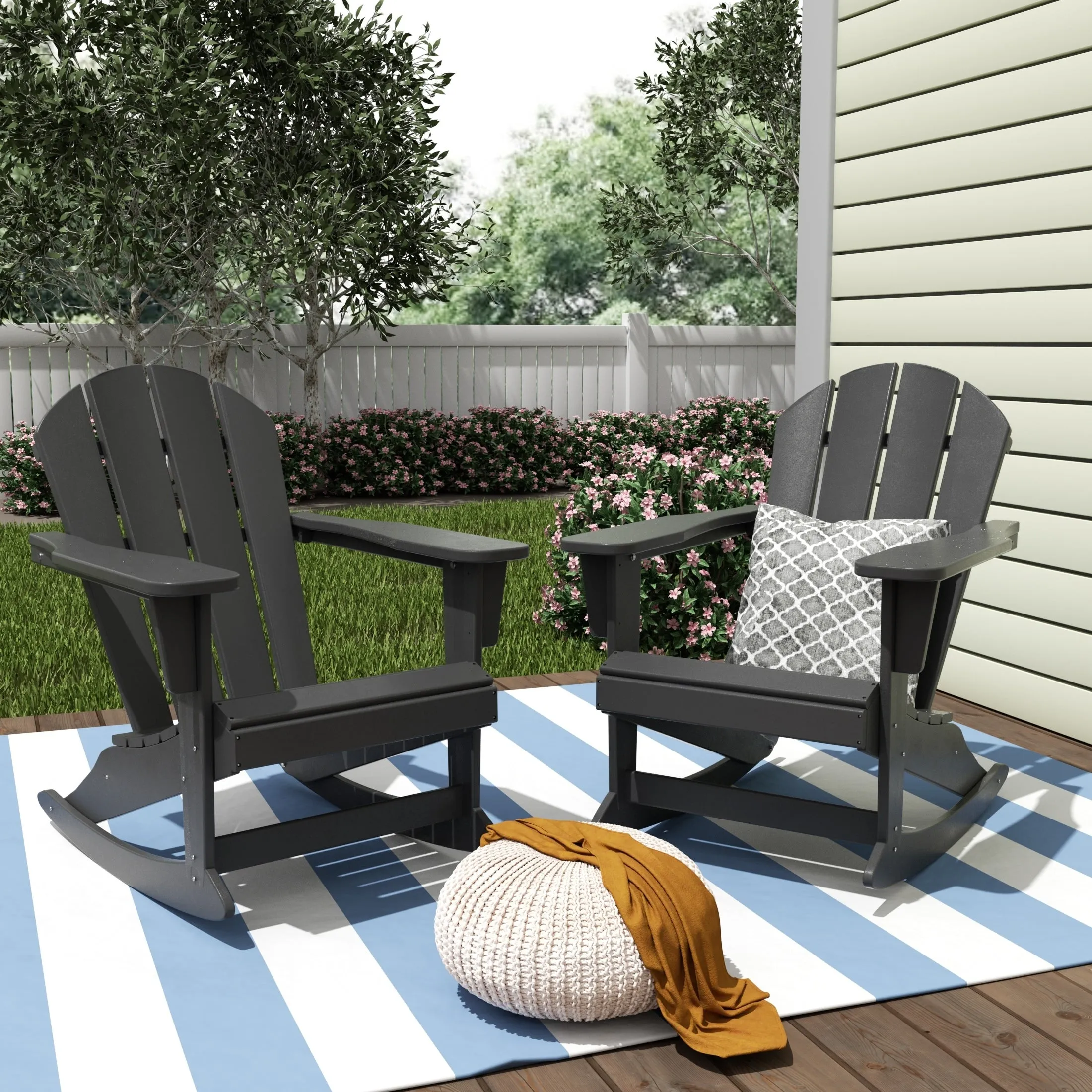 Polytrends Laguna Hdpe All Weather Outdoor Patio Rocking Chair (Set of 2)