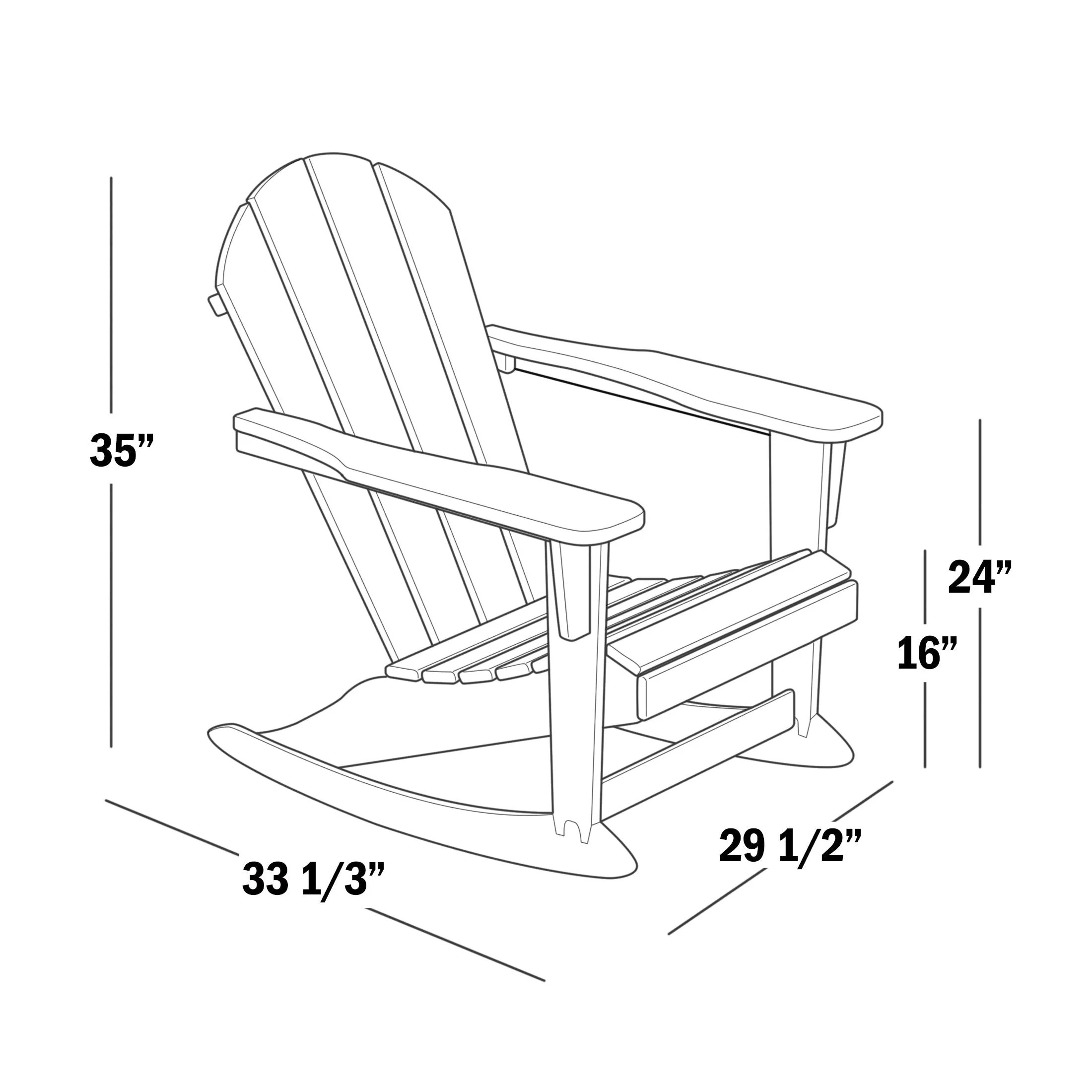 Polytrends Laguna Hdpe All Weather Outdoor Patio Rocking Chair (Set of 2)