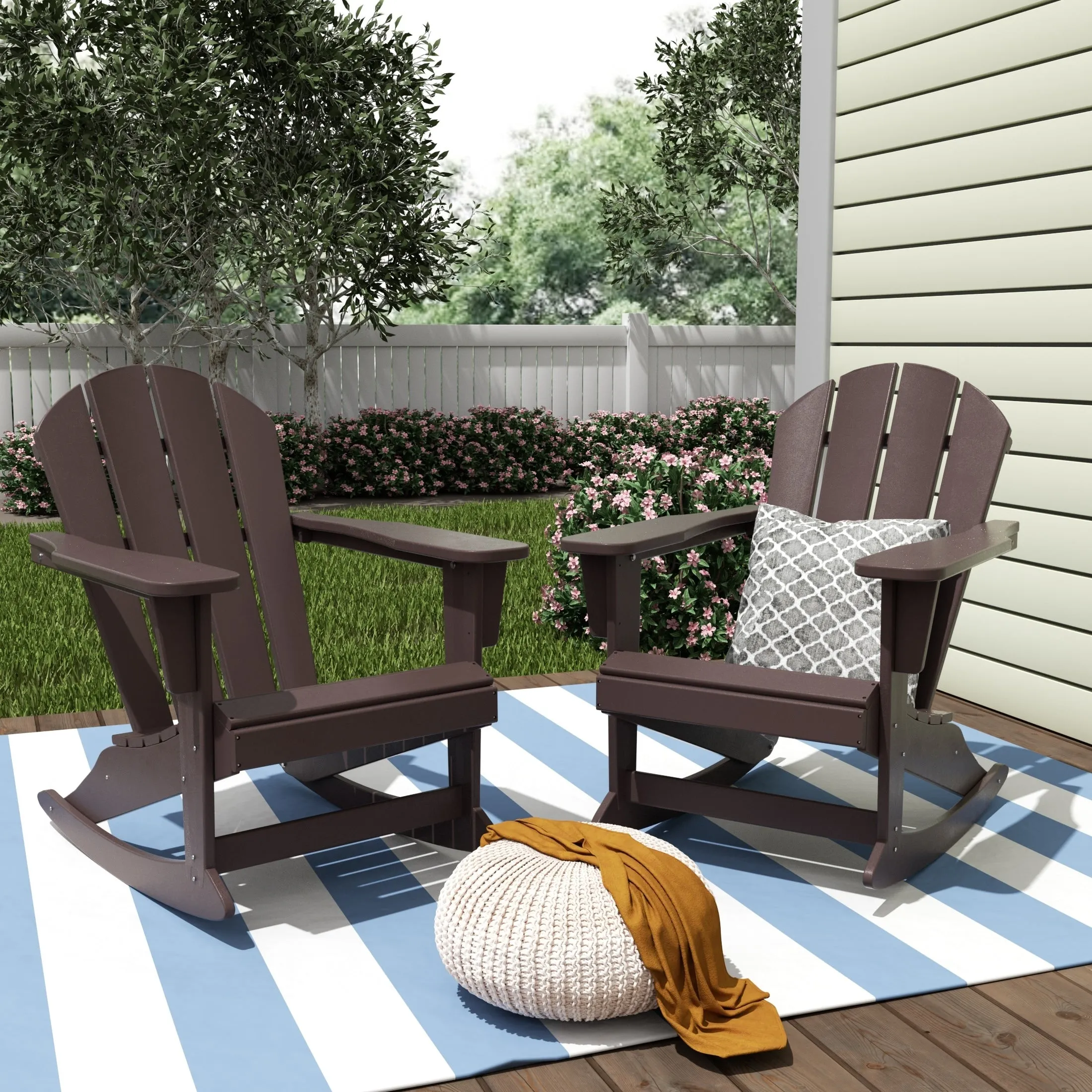 Polytrends Laguna Hdpe All Weather Outdoor Patio Rocking Chair (Set of 2)