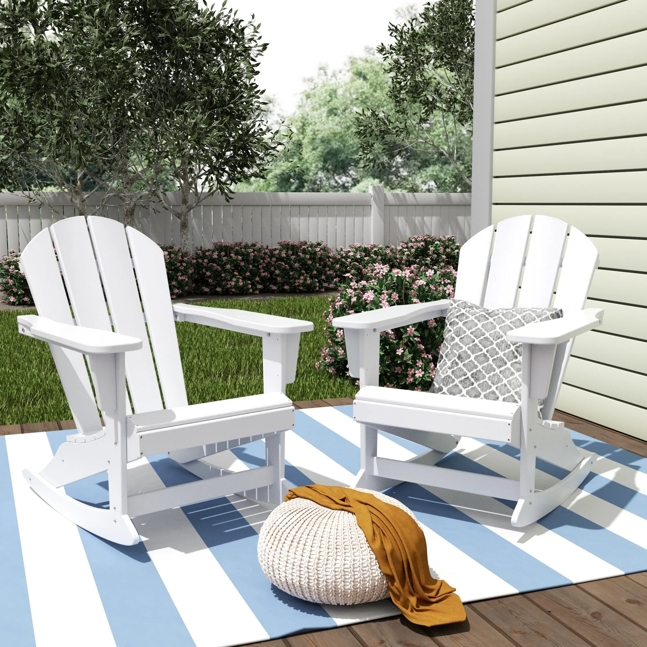 Polytrends Laguna Hdpe All Weather Outdoor Patio Rocking Chair (Set of 2)