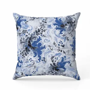 Retro Remix Faux Suede Reversible Throw Pillow Blue and Grey