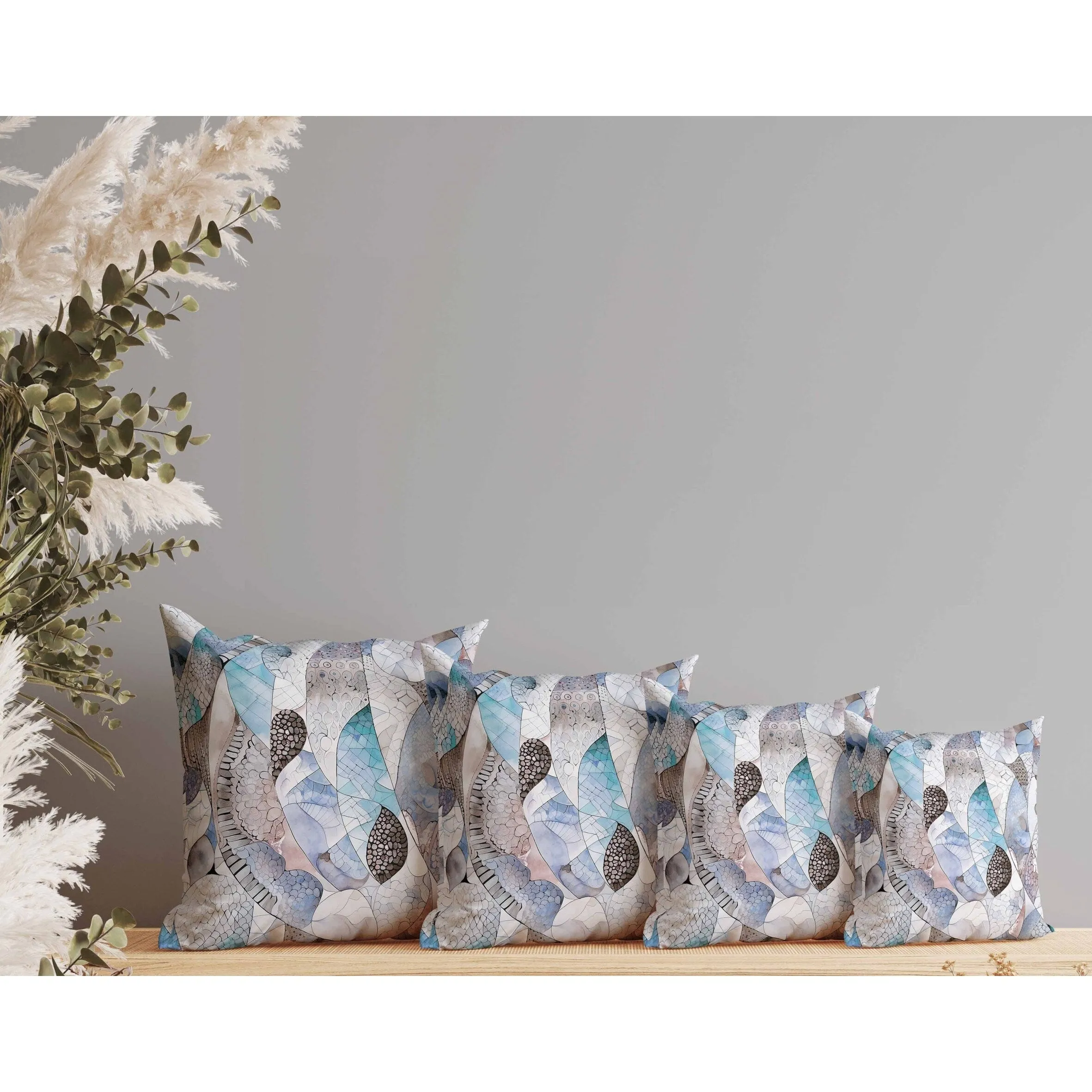 Rock Heaven Faux Suede Reversible Throw Pillow Blue and Brown
